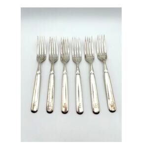 1847 Rogers Bros Forks Set of 6 Windsor Silverplate Monogramed "E"